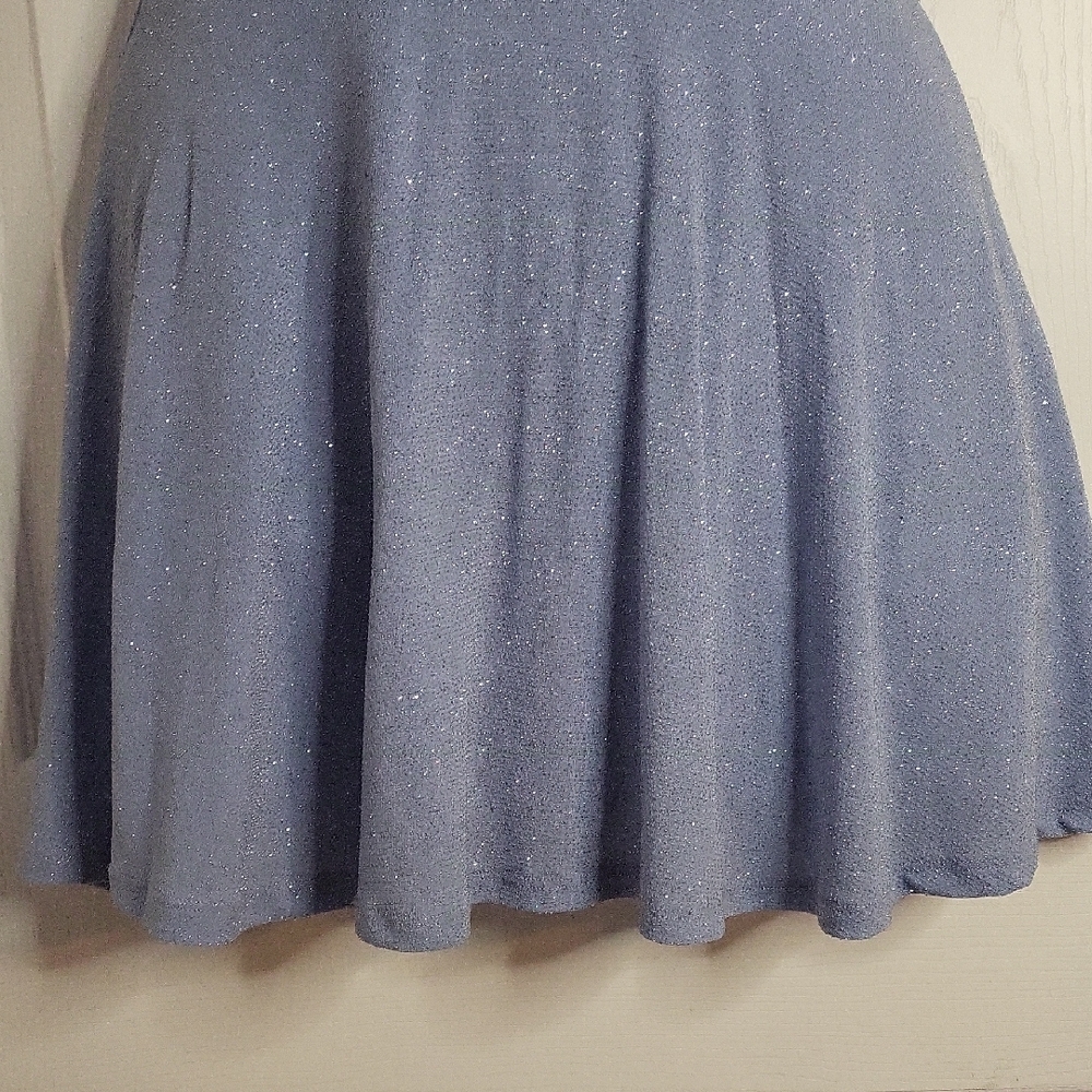 B. Smart Sparkling Light Blue Mini Dress - Picture 3 of 10